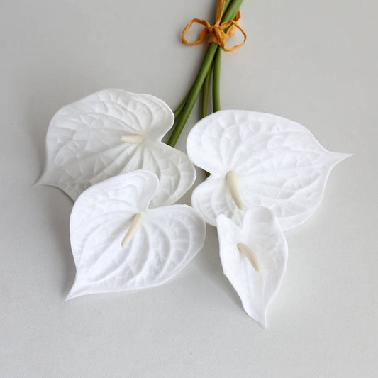 Real Touch Anthurium White Bunch 4pc