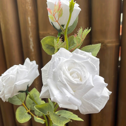 3 Stem Roses Pure White